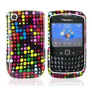  For Blackberry Curve 8520 Hard Case Polka Dots Black 