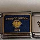 State Of Oregon State Flag 9mm Enamel Italian Charm