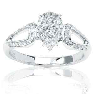   Carat Vintage Style Bead Set Diamonds Engagement Ring: Jewelry