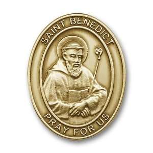  Antique Gold St. Benedict Visor Clip Jewelry