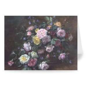 AB/283 Roses and Bluebells by Albert Williams   Greeting Card (Pack of 