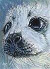 Akiko L/E ACEO Print of Harp Seal Pup #2 Painting Art