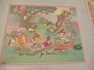   BARBERA FLINSTONES PARTY FOR PEBBLES  LIMITED EDITION CELL SIGNED