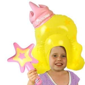  Inflatable Princess Wig and Wand 