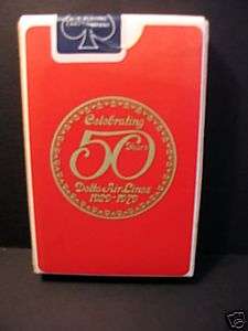 VINTAGE DELTA AIRLINES 50TH ANNIVERSARY PLAYING CARDS  