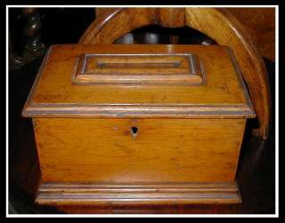 Unusual Antique Primitive Fruitwood Jewelry Box NR  