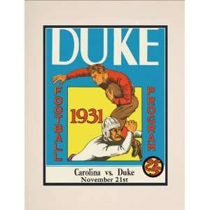  1931 Duke Blue Devils vs. North Carolina Tar Heels 10.5x14 