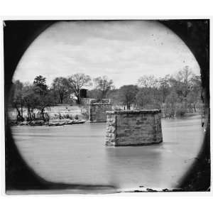 War Reprint Richmond, Va. Ruins of Richmond & Danville Railroad bridge 