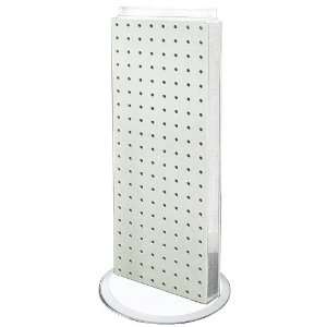   WHT 8 Inch W by 20 Inch H Revolving White Pegboard Counter Unit, White