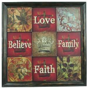    UPS LOVE, FAITH, FAMILY, BELIEVE Metal Wall Plaque