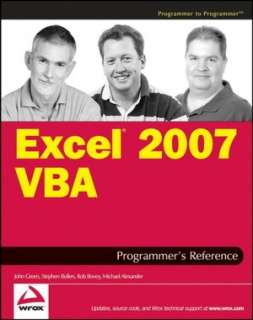   Pro Excel 2007 VBA by Jim DeMarco, Springer Verlag 