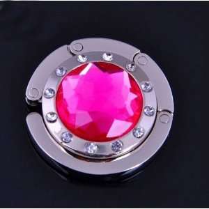   Hot Pink Sapphire Crystal Purse Hook Hanger Holder