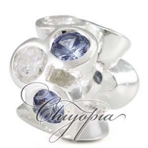 Light Sapphire/Clear Spinning Wheel Chiyopia Pandora Chamilia Troll 
