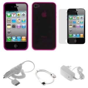 Gel Skin Cover Case + Clear LCD SCreen Protector + Car Charger + Home 