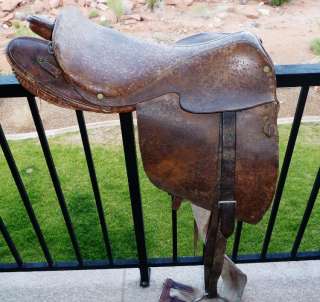 Vintage 18 Equestrian Brown Leather English Saddle  