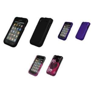   Pack of Snap on Case Covers (Black, Purple, Heart Flower): Electronics