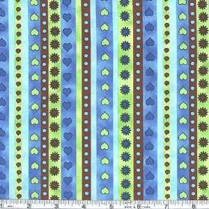  45 Wide Aquarius Water Stripe Brown/Blue Fabric By The 