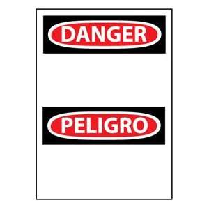 Bilingual Plastic Sign   Danger Blank:  Industrial 