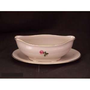  Hom Ec China Provincial Rose Gravy Boat With Stand   1 Pc 