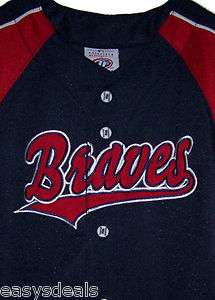 Atlanta Braves MLB Baseball jersey SEWN Youth Jones Prado McCann shirt 