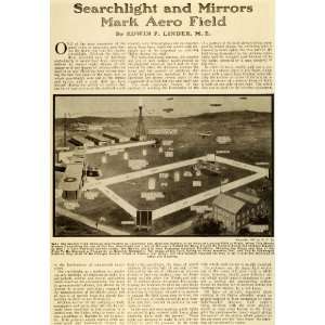  1920 Article Edwin Linder Air Field Aviation Signal Light 