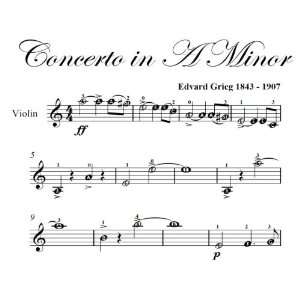   Concerto in A Minor Grieg Easy Violin Sheet Music Edvard Grieg Books