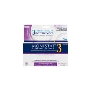  Monistat 3 Combination Pack Ovule Inserts & Cream Health 