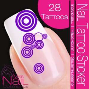  Nail Tattoo Sticker Circle / Dots   purple: Beauty