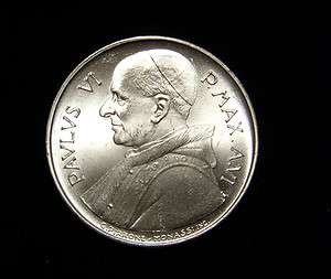 Vatican City 1968 500 Lire Coin Silver BU Pope Paul VI  