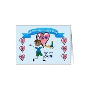  Happy Mothers Day Mom (African American)(from Son) Card 
