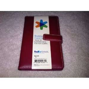  FedEx Kinkos Milano Red Leather Business Card Holder 