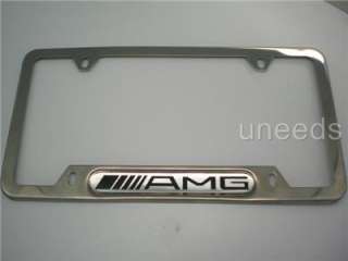 NEW AMG Mercedes Benz Chrome Metal Stainless Steel License Plate Frame 