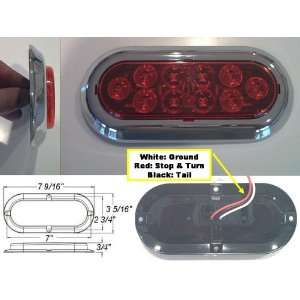  PAIR (TWO) 6 Oval LED Tail Truck Trailer Lights   NEW 