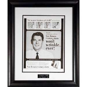  Ronald Reagan Framed Van Heusen Shirt Ad: Sports 
