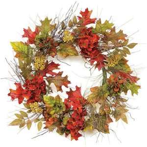  20 Fall Artificial Silk Hydrangea, Berry, Leaves & Grass 