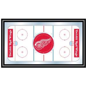  NHL Detroit Redwings Framed Hockey Rink Mirror Patio, Lawn & Garden