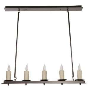  Nova Linear Chandelier 5 Light w/Ivory Drip Candle Cover 