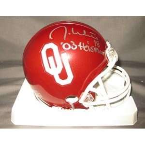   White Signed Sooners Mini Helmet   03 Heisman Sports Collectibles