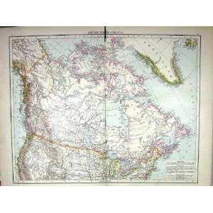   ANTIQUE MAP c1897 GREENLAND UNITED STATES ALASKA