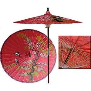  Asian Splendor 7 Foot Patio Umbrella With Base   Dragon 