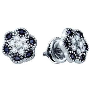 10KWG and .29CT Diamond Micro Pave Earrings Featuring Gorgeous Black 