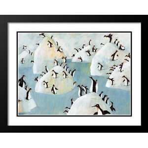   Framed and Double Matted Art 25x29 Penguin Pips Home & Kitchen