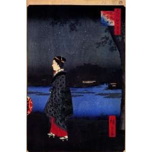  Hiroshige Night view of Matsuchiyama and the San ya Canal Home