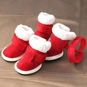  Red Cozy Dog Boots Clothes Apparel 2#