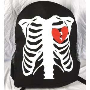   Skeleton Rib Cage Backpack Gothic Punk Metal Backpack 
