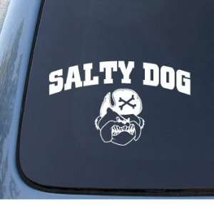 SALTY DOG   Vinyl Car Decal Sticker #1296  Vinyl Color White