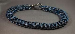 Deep Blue Anodized 16 gauge 4 in 1 Half Persian (rings are 3/8 inner 