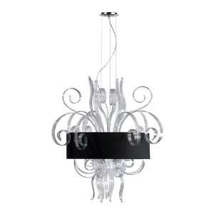 Jellyfish 8 Light 39 Clear Blown Glass Cassina Pendant with A Black 