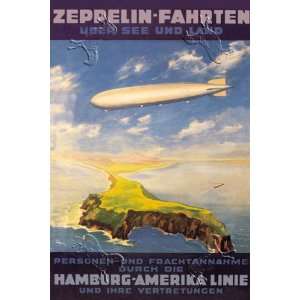   , Zeppelin Fahrten Uber See und Land   18.75 x 27.5