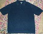 EDDIE BAUER cotton ribbed pull over polo style navy blue sweater size 